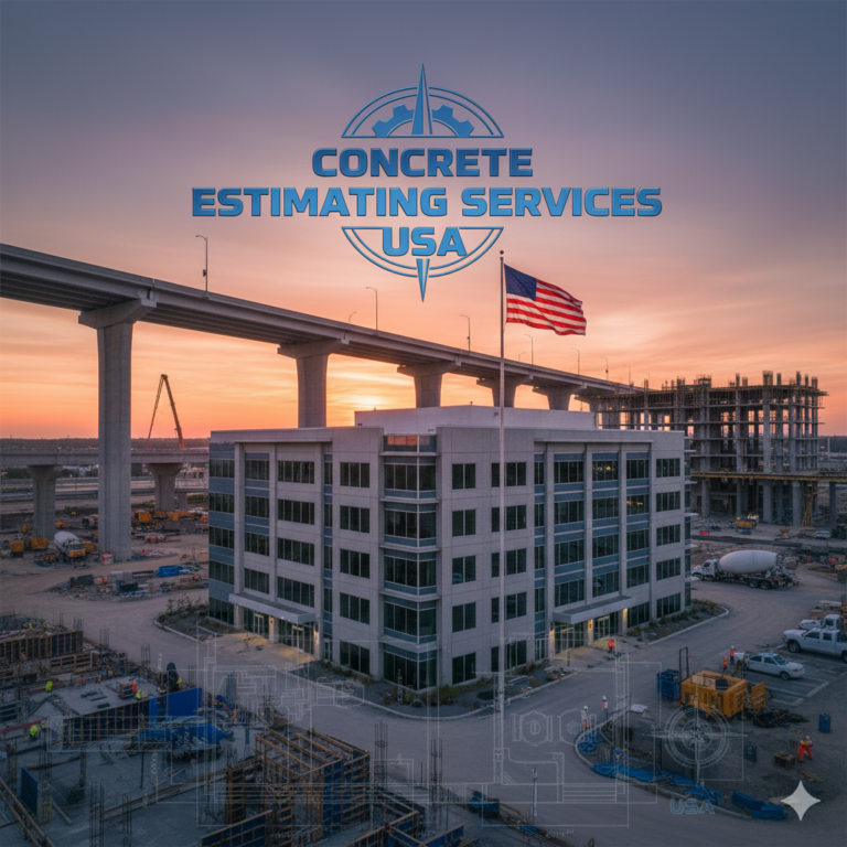 Concrete estimating services in the USA, showcasing professional analysis and cost assessment for construction projects.