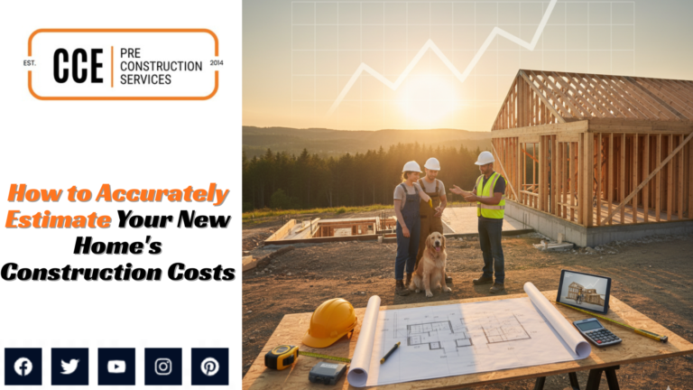 Image illustrating steps to accurately estimate costs for new construction projects.